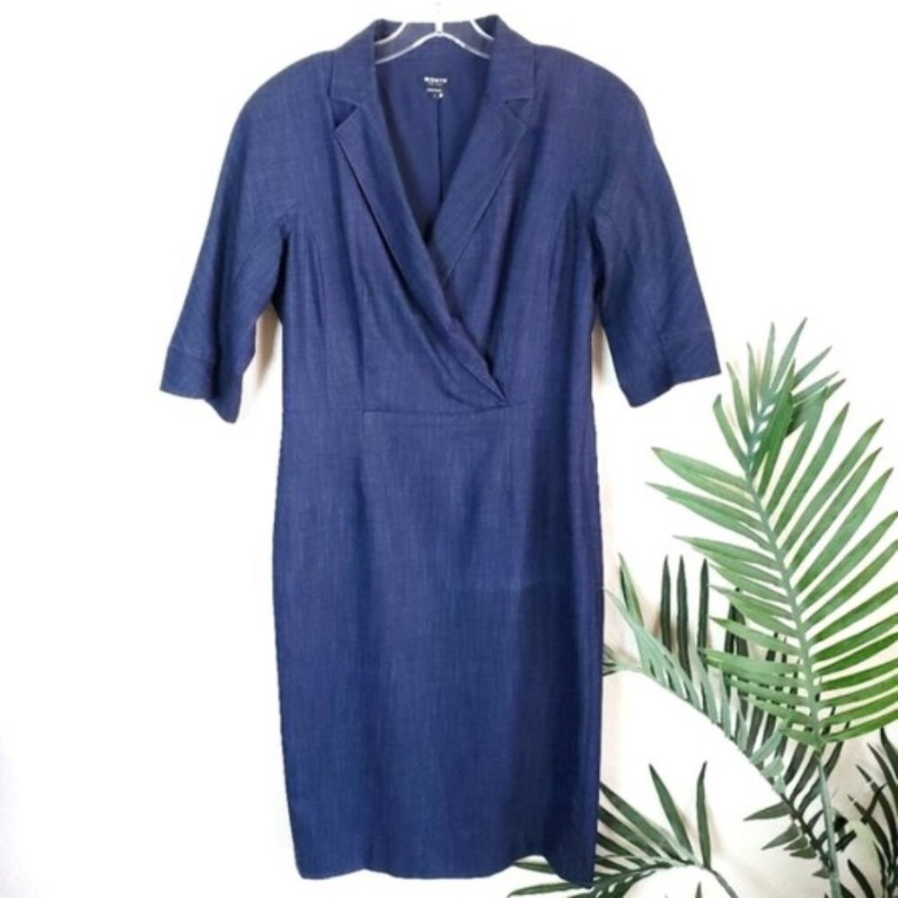 WORTH New York Wool Blend Career Dress in Navy size 8